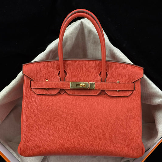 Hermès Birkin 30 Feu Togo with Gold Hardware