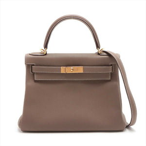 Hermès Kelly Retourne 28 Etoupe Togo with Gold Hardware