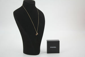 Chanel Vintage 05P Metal Doll Head  Red CC Necklace
