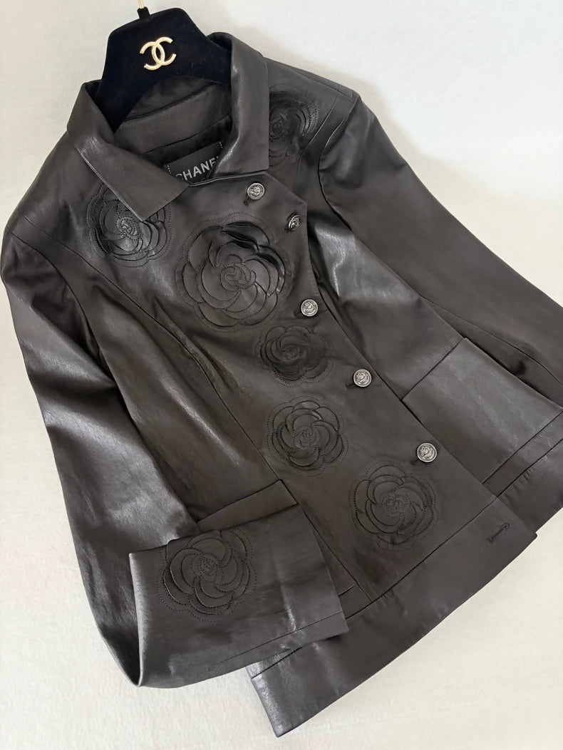 Chanel Shanghai Collection Camellia Lambskin Jacket