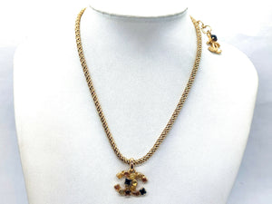 Chanel Vintage 01A Gripoix Multicoloured Coco Mark Necklace