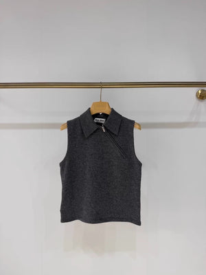 Miu Miu Fall/Winter 2025 cashmere polo vest top,