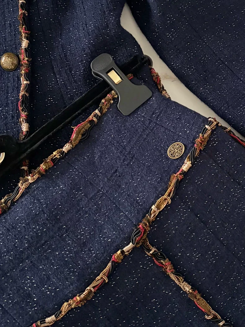 Chanel Paris-Shanghai Collection Blue jacket & skirt set