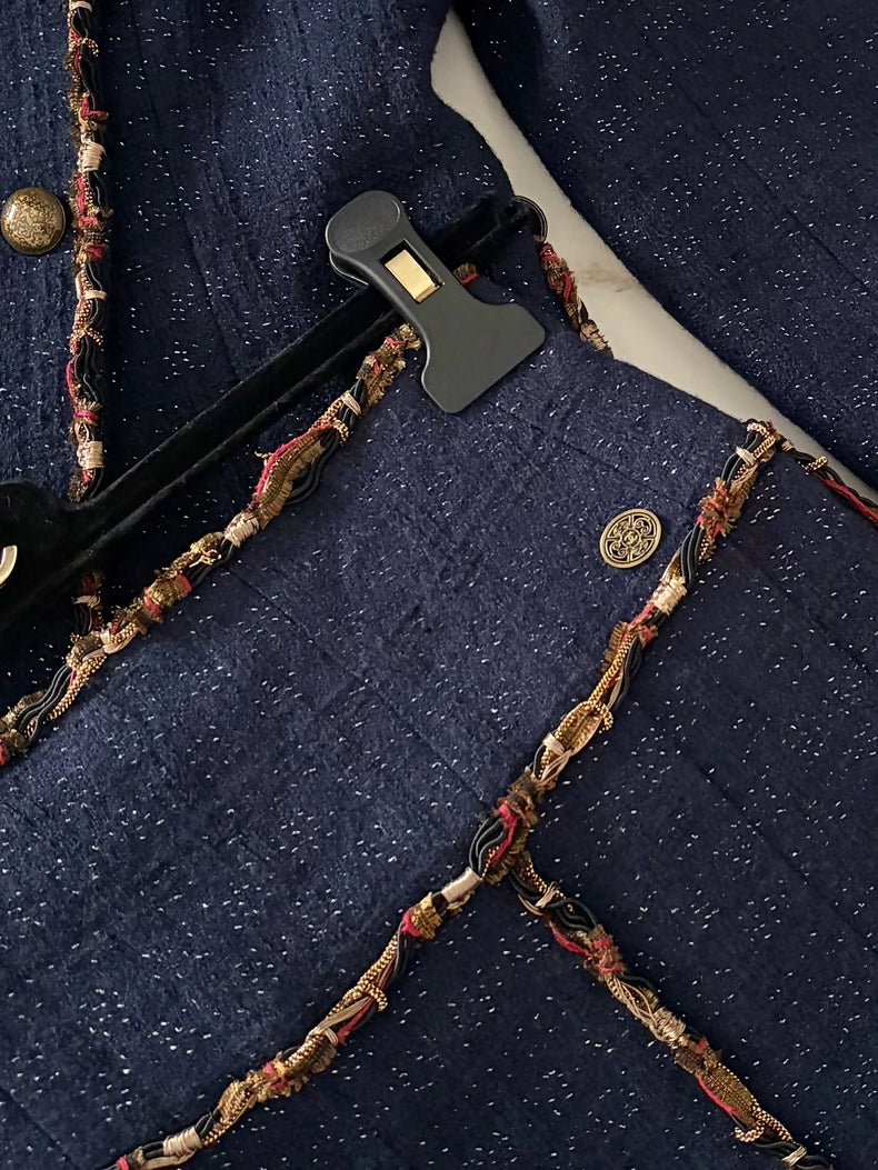 Chanel Paris-Shanghai Collection Blue jacket & skirt set