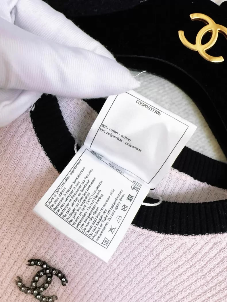 Chanel pink knit top