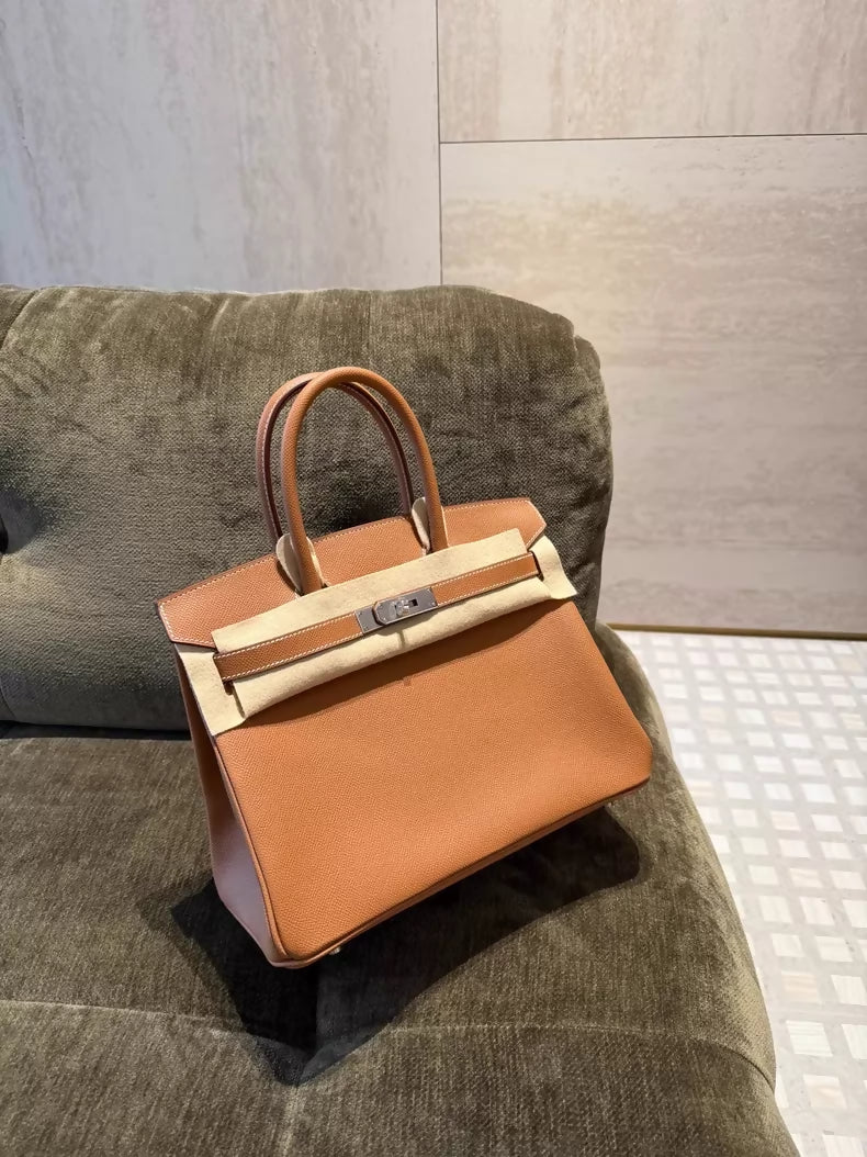 Hermes Birkin 30 gold Epsom leather palladium hardware