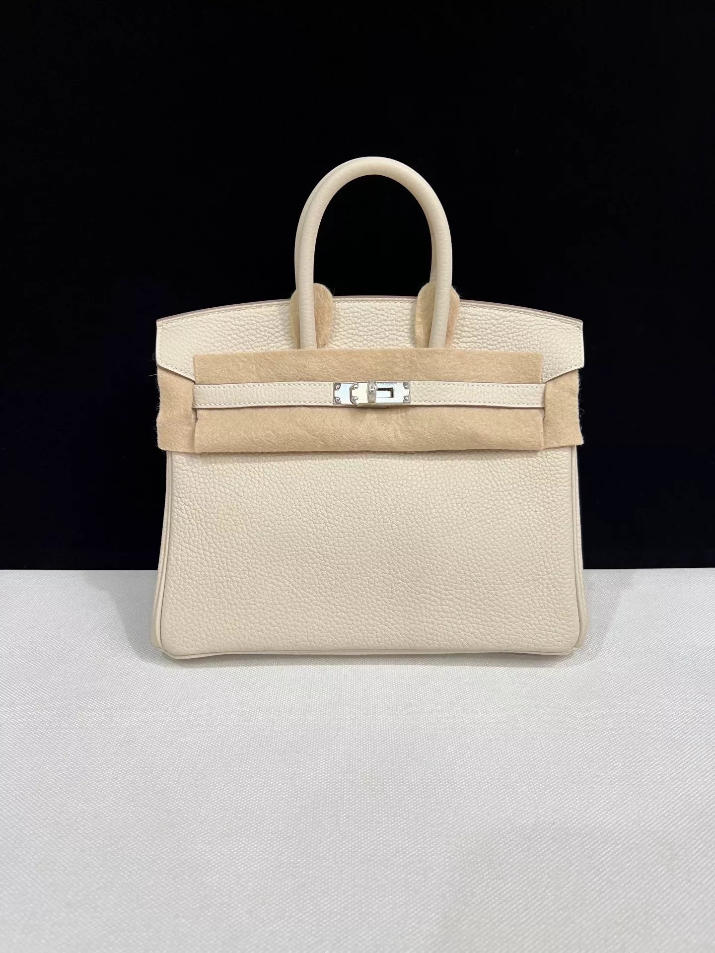 Hermes Birkin 25 Craie Togo Leather Palladium Hardware