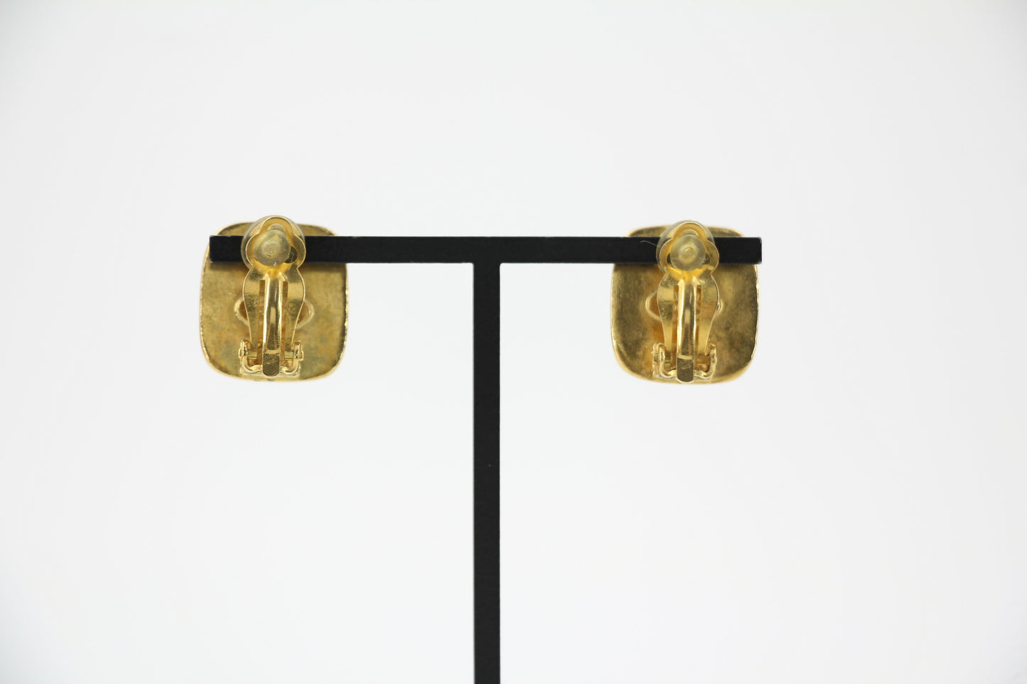 Chanel Vintage 99A Amber Gripoix Yellow Square Clip-on Earrings
