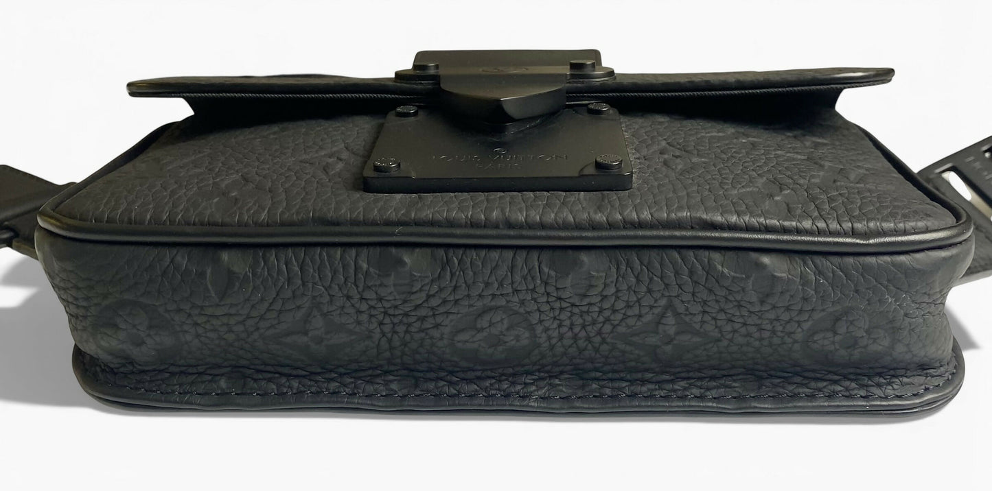 Louis Vuitton Matte Black Taurillon Monogram S Lock Sling Crossbody Waist Bag