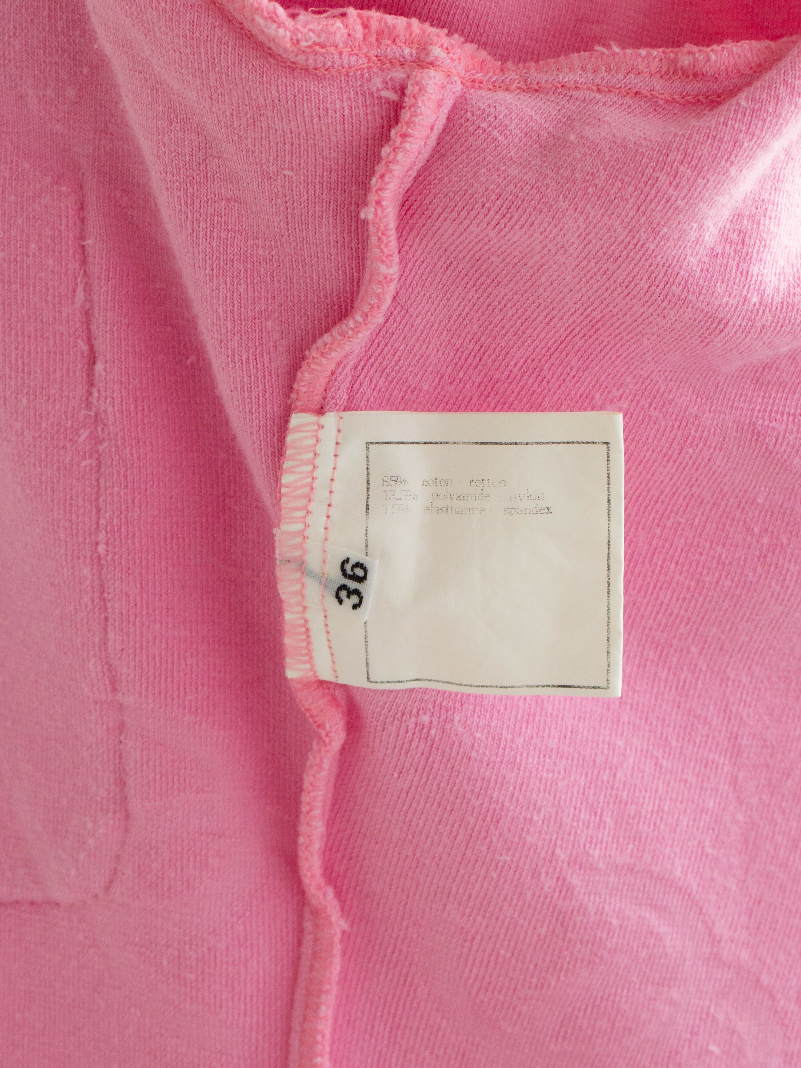 chanel vintage spring 1996 pink velour logo 96p top 13