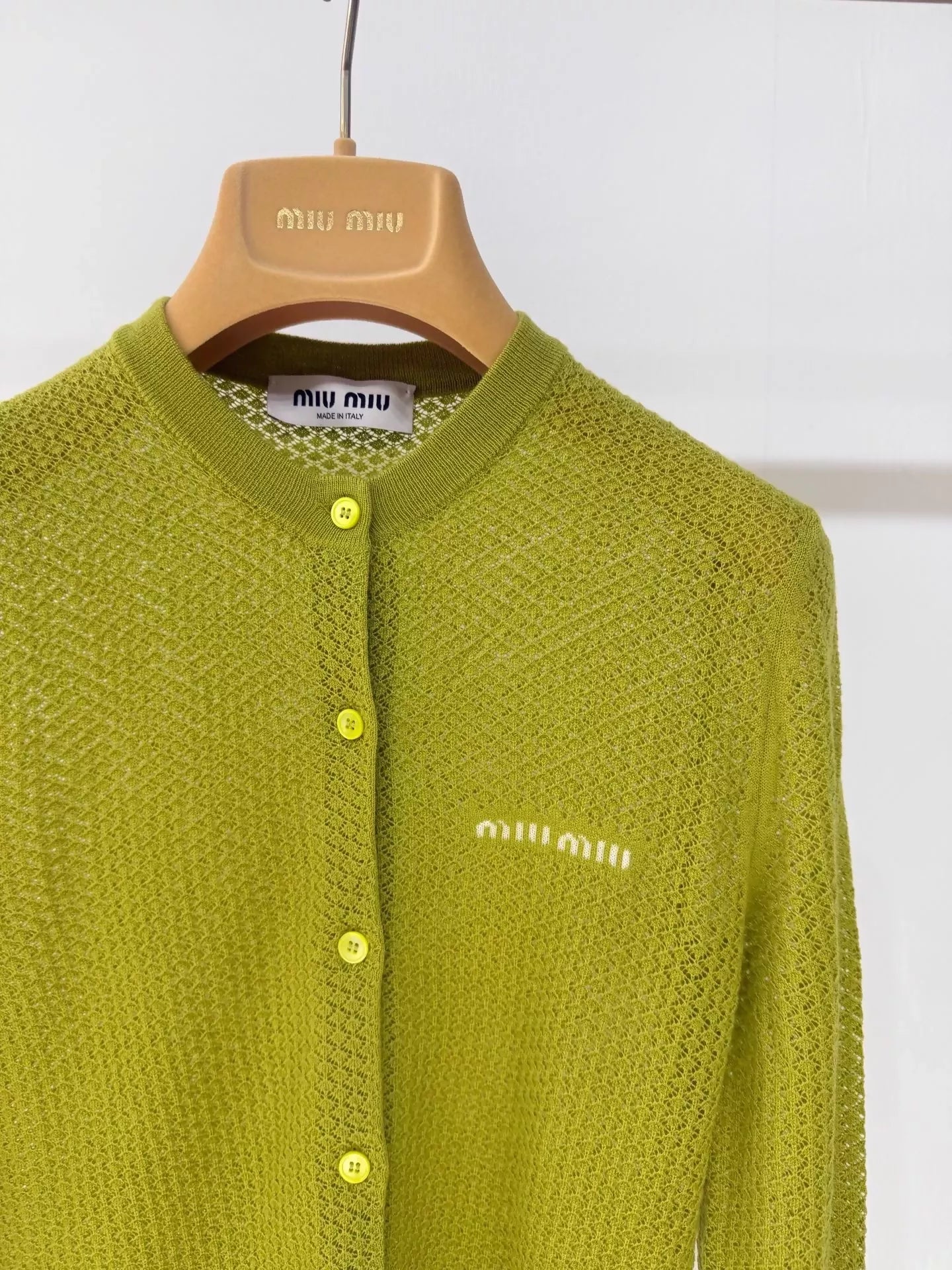Miumiu 25 Green Cashmere Cardigan