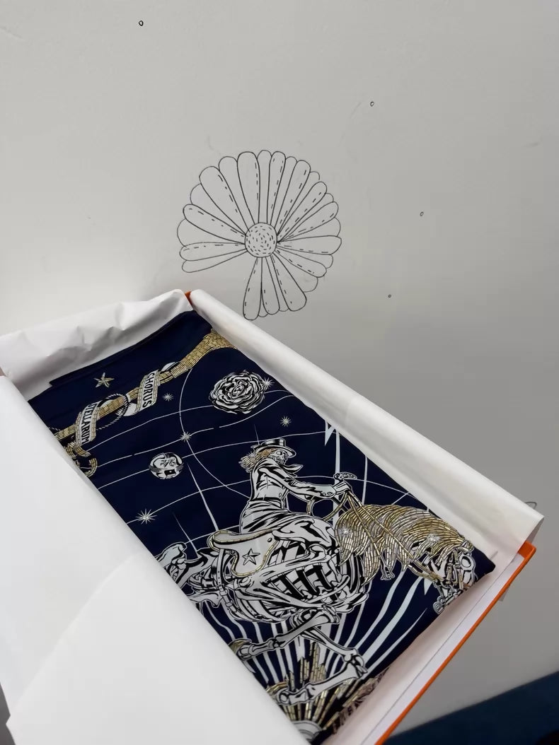 Hermes Chorus Stellarium Scarf: Designer: Daiske Nomura, 70cm
