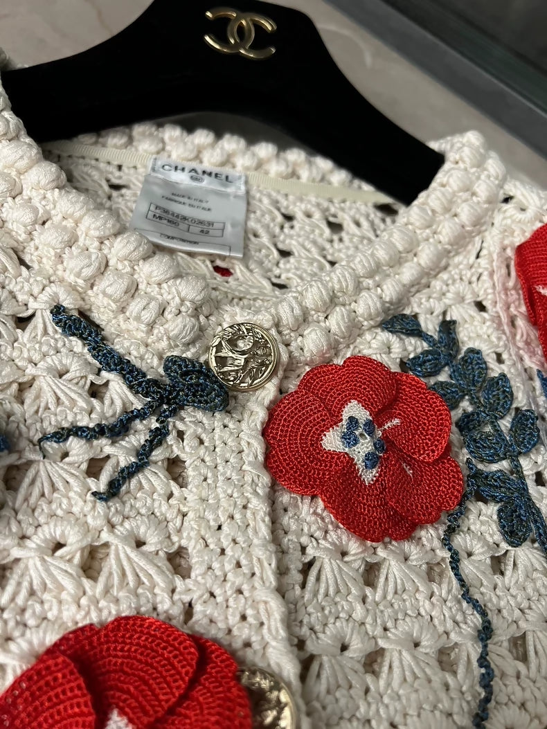 Chanel vintage hand-crocheted cardigan