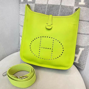 Hermes Evelyne 29 Kiwi Green Epsom Leather Palladium Hardware