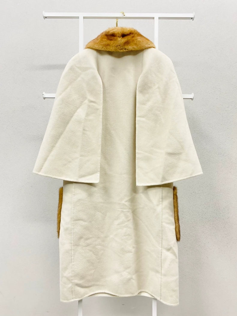 Fendi cashmere mink fur cape coat
