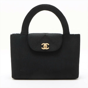 Chanel Vintage Black Caviar Rope-embellished Tote Bag