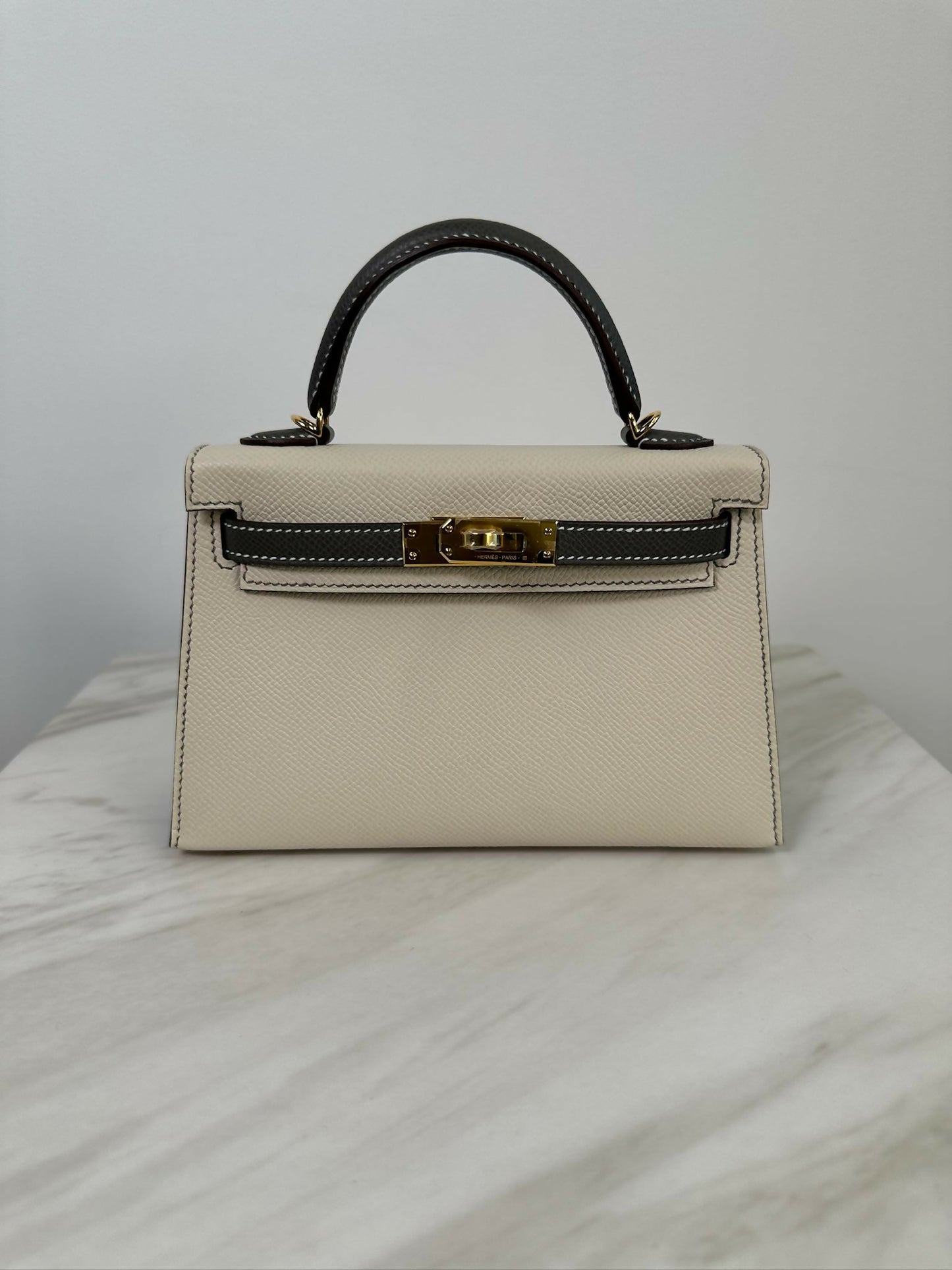 Hermès Kelly 20 HSS Craie / Gris Meyer GHW K