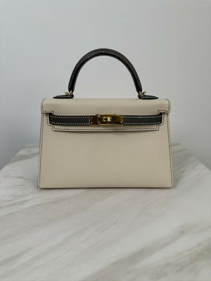 Hermès Kelly 20 HSS Craie / Gris Meyer GHW K