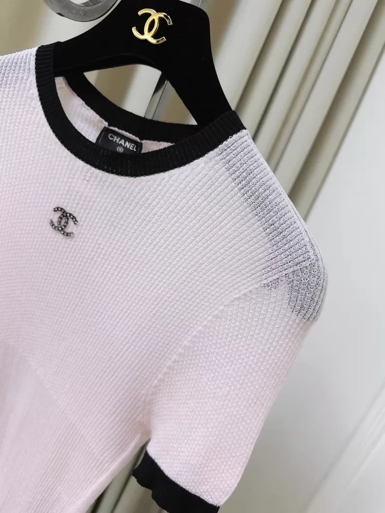 Chanel pink knit top