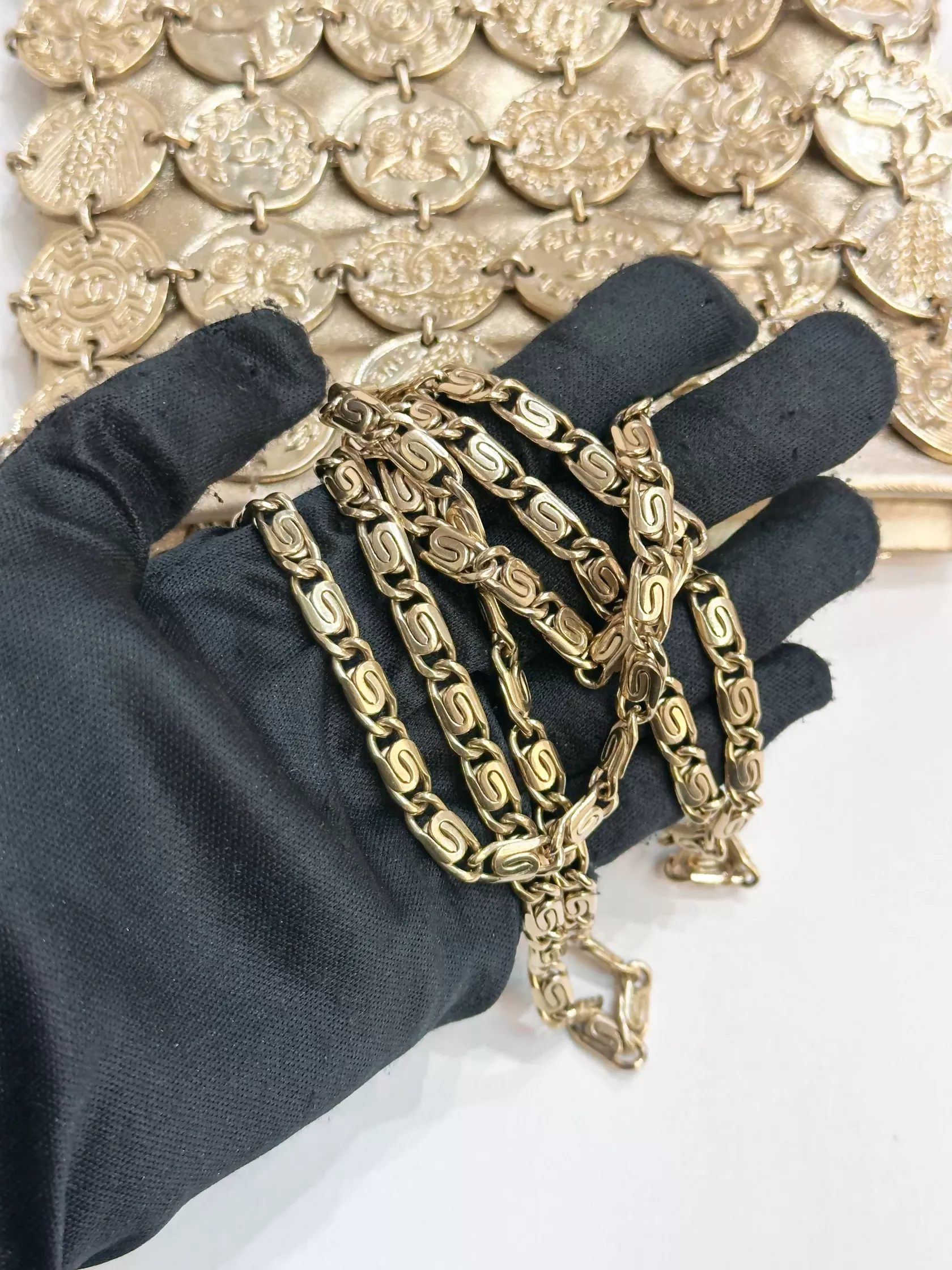 Chanel “Artemis” Gold Metal Coin Evening Bag with Chain Strap (2018)