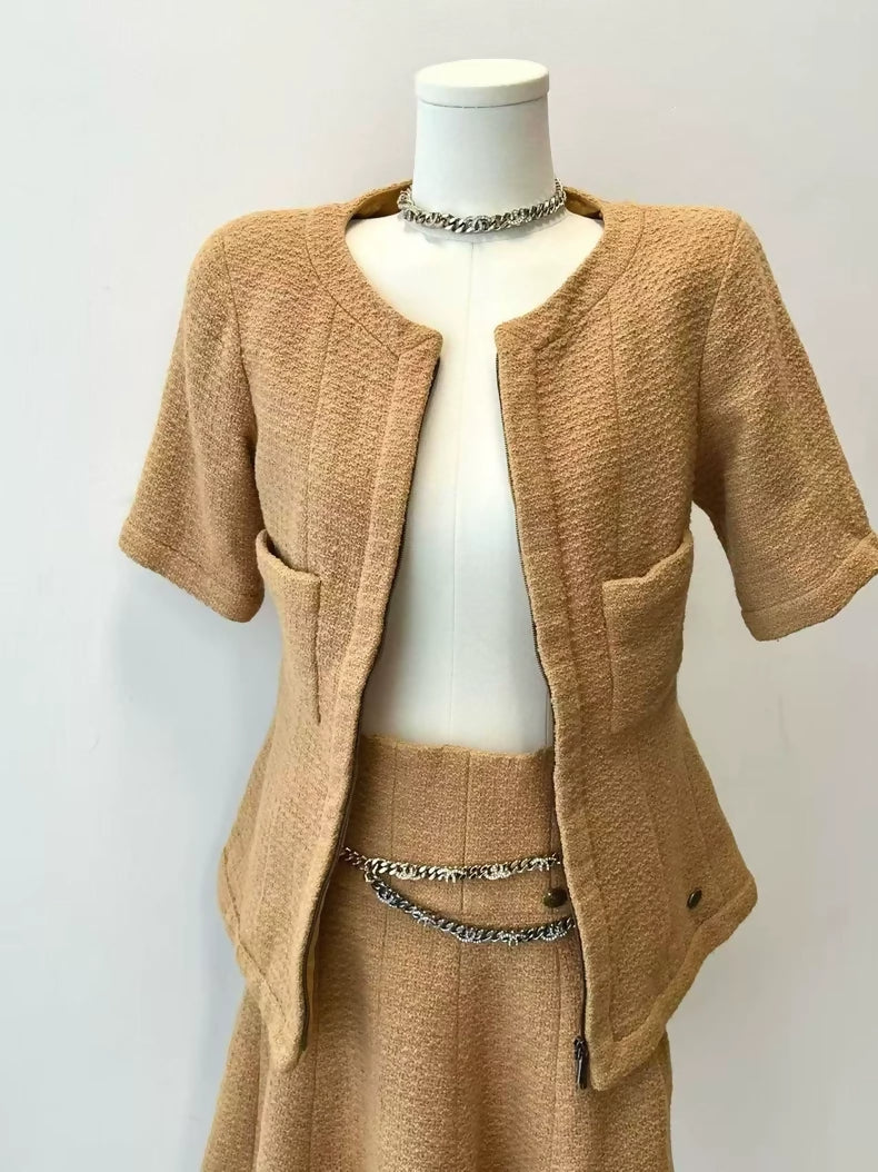 Chanel Supermarket Collection 14B, mustard yellow jacket  skirt