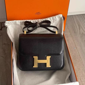 Hermès Constance 24 Black Lizard leather with Gold Hardware