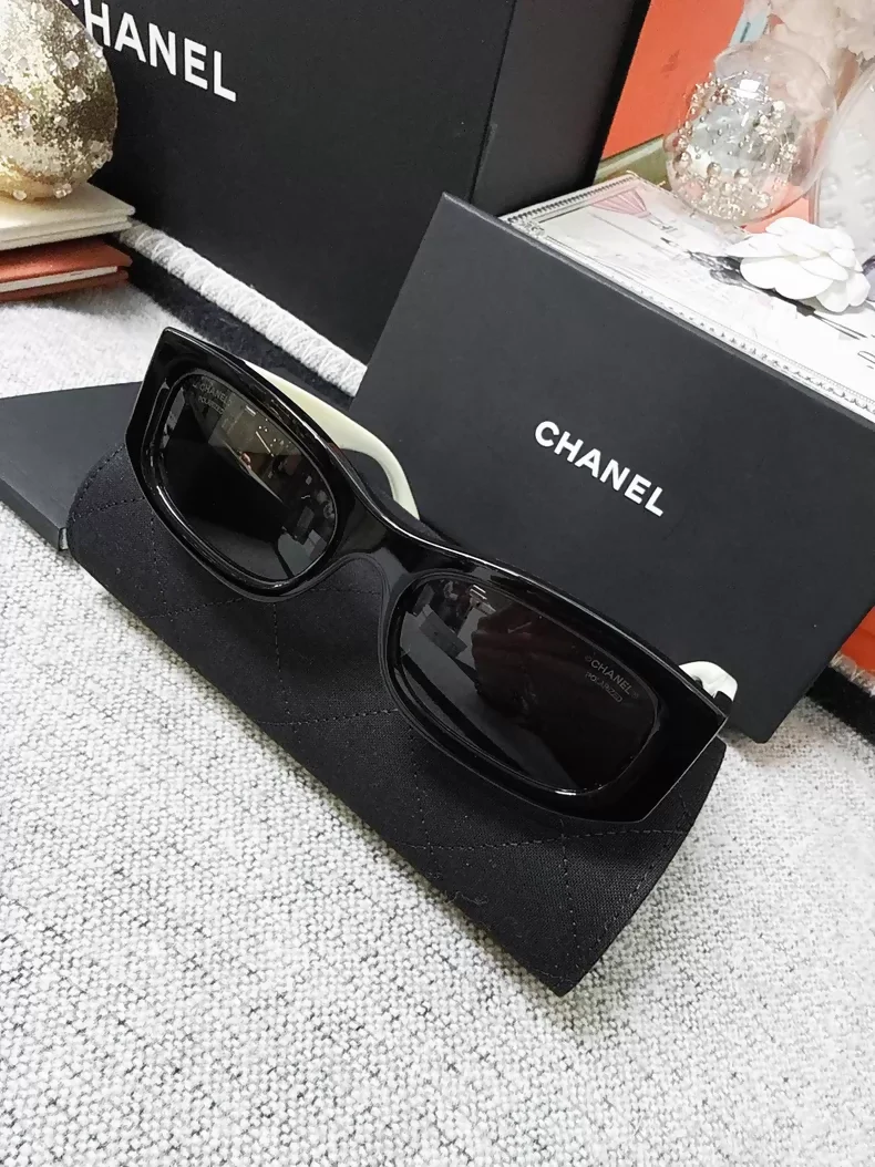 Chanel black and white double C sunglasses