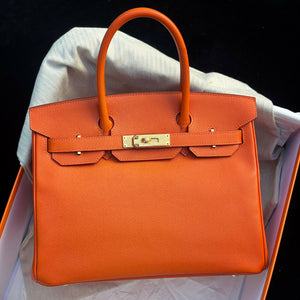 Hermès Birkin 30 9J Feu Epsom with Gold Hardware T Stamp