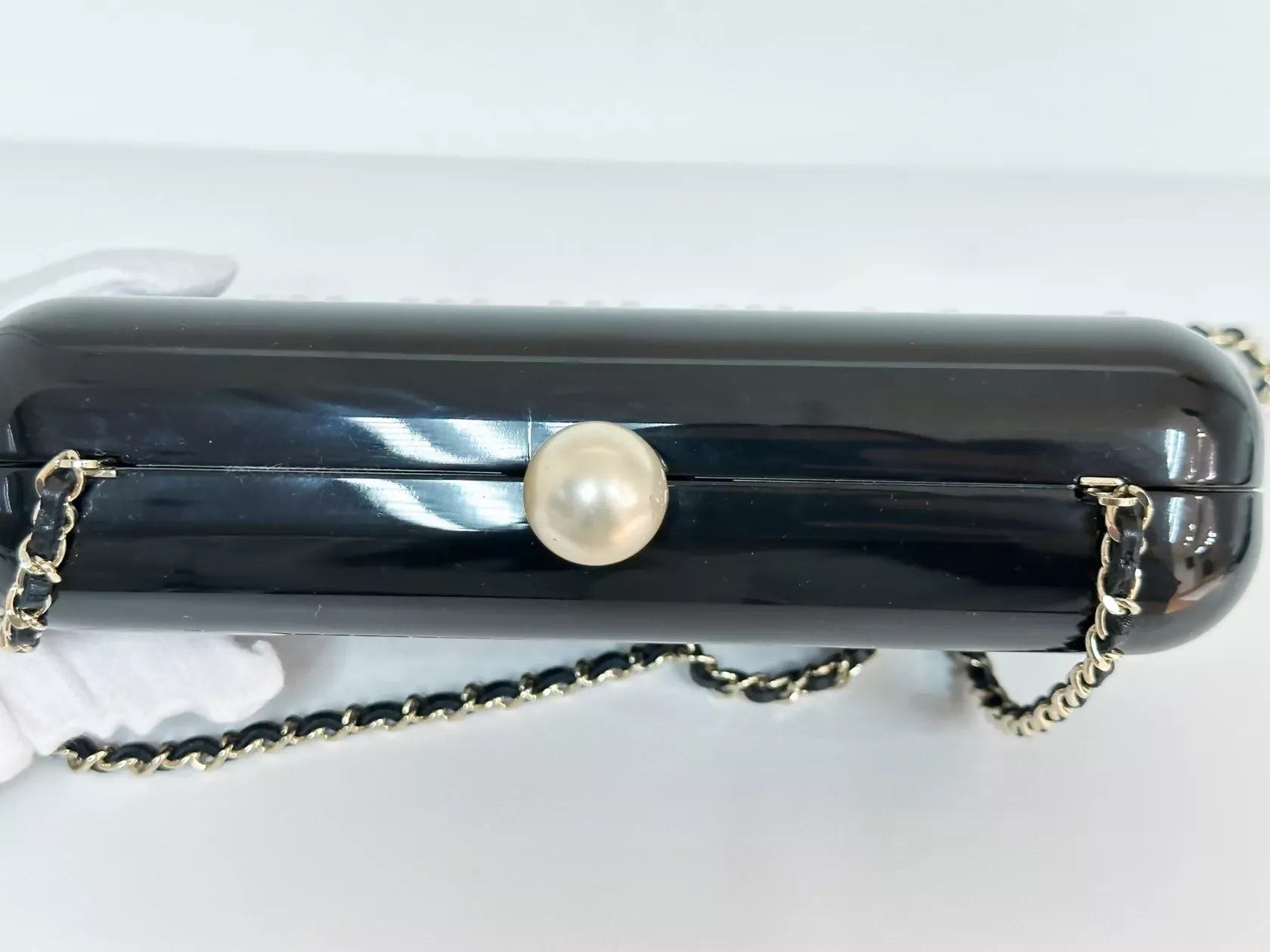 Chanel “Votez Coco” Pearl Plexiglass Minaudière Evening Clutch