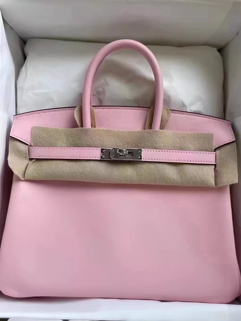 Hermes Birkin 25 3Q Rose Sakura swift leather palladium hardware