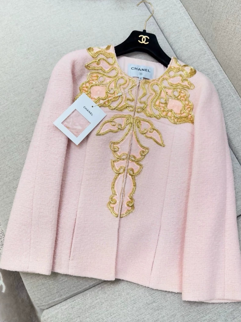 Chanel rare pink embroidered jacket