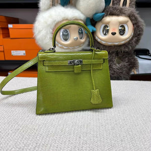 Hermès Kelly 25 Lizard Vert Chartreuse with Palladium Hardware