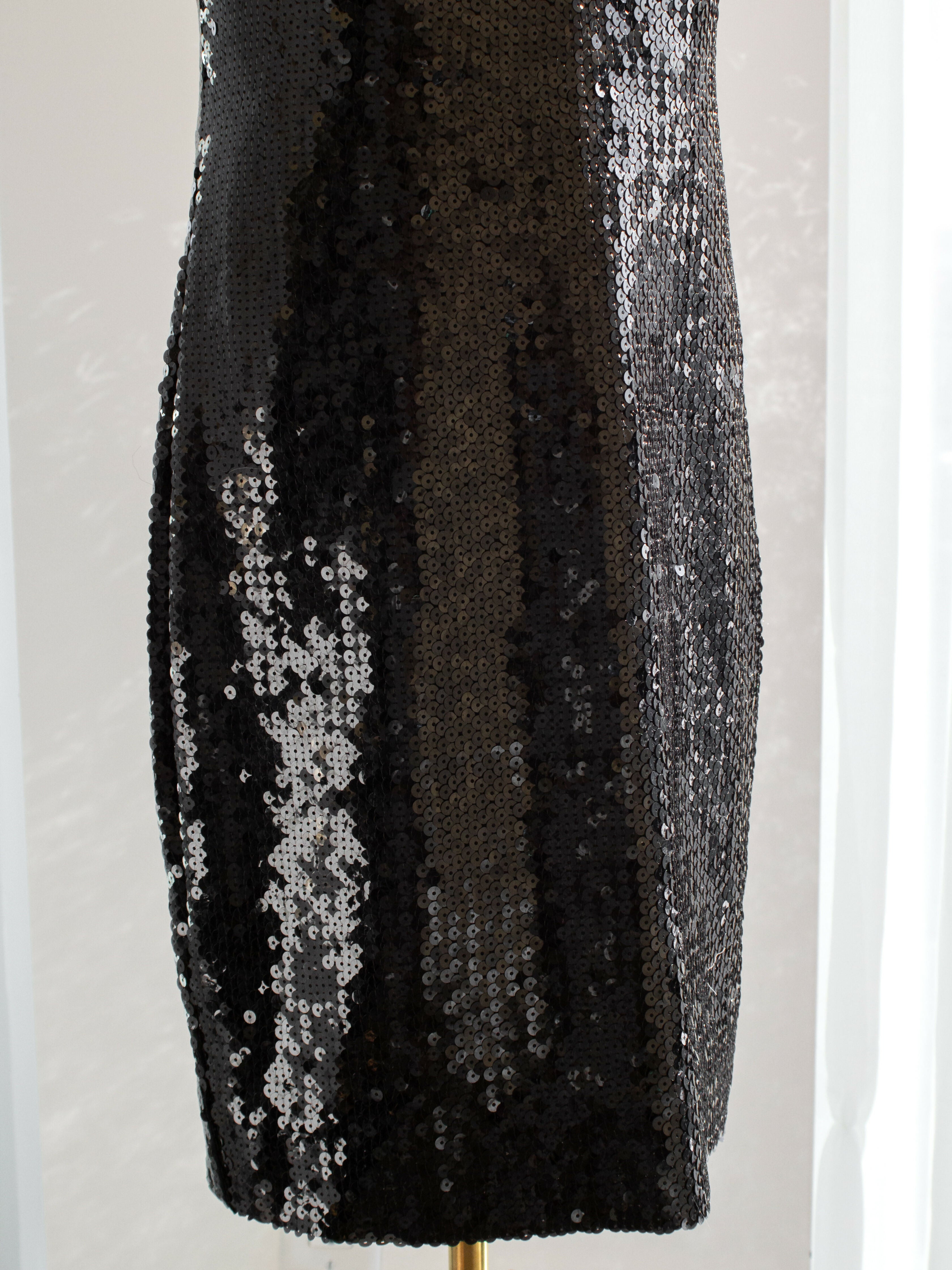 chanel vintage spring 1987 black white sequin embellished bow mini dress 6