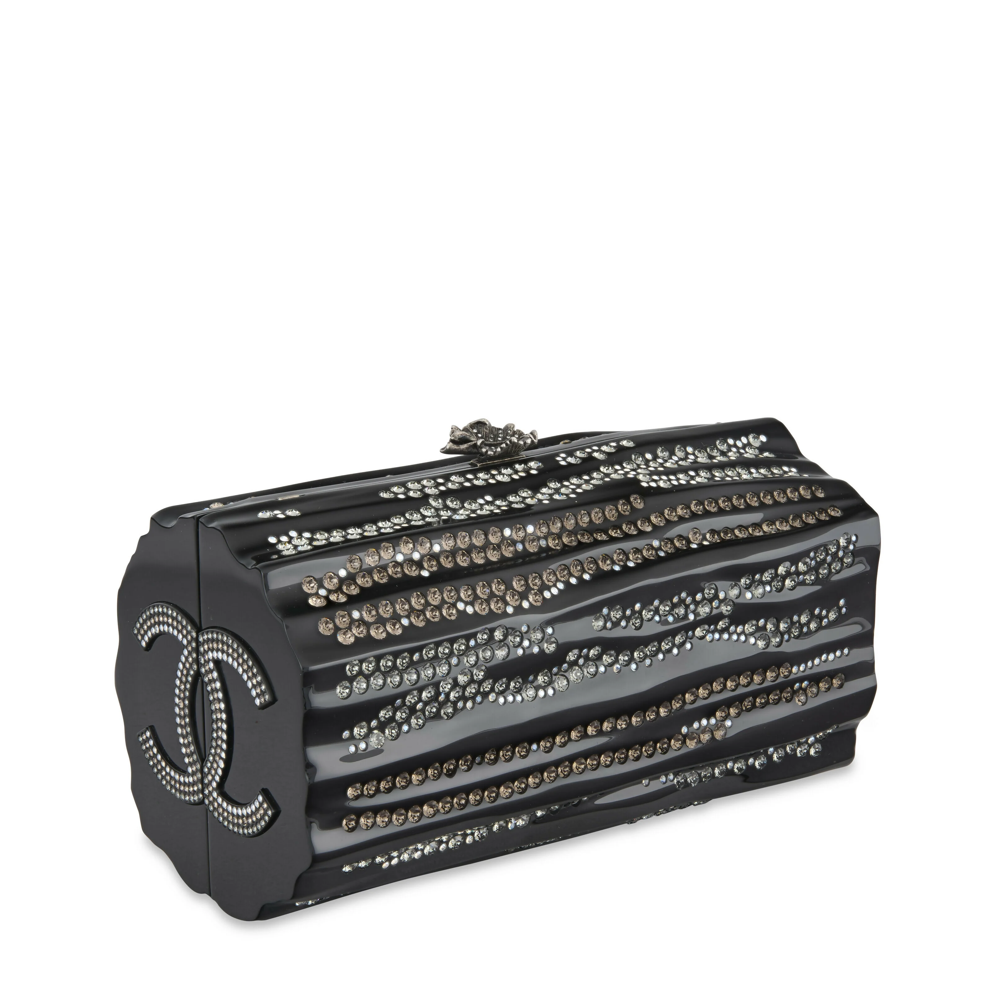 Chanel Black Plexiglass Strass CC Minaudière – 2018