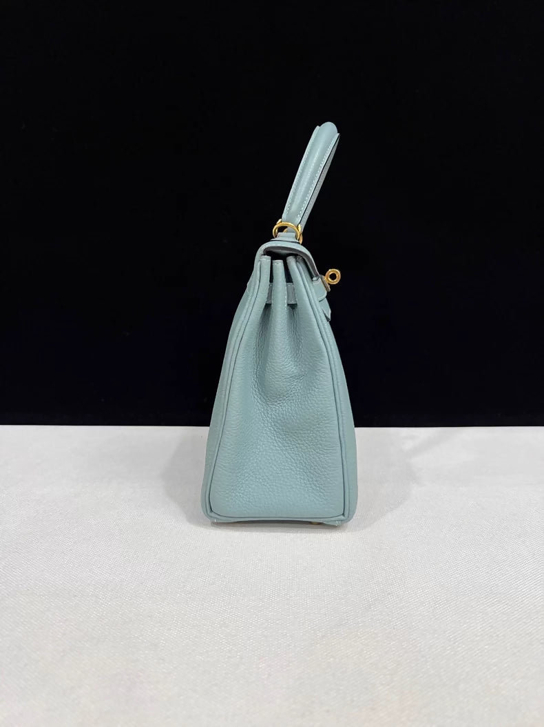 Hermes Kelly 25 sky blue Togo leather with gold hardware