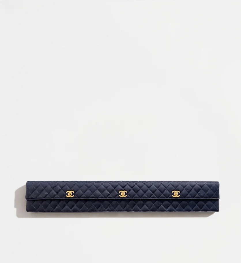 CHANEL 1989 black extra long classic flap clutch bag