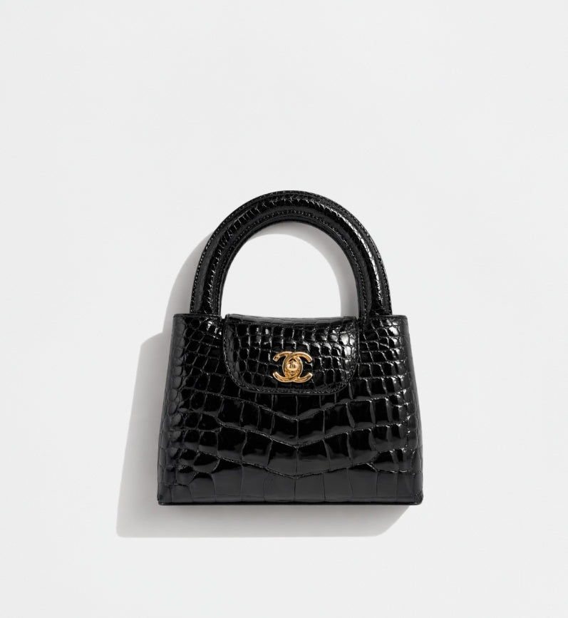 Chanel Vintage Black Alligator Mini Kelly — Ultra-Rare House Exotic