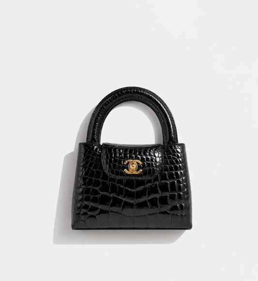 Chanel Vintage Black Alligator Mini Kelly — Ultra-Rare House Exotic