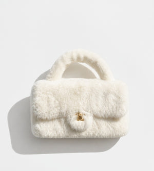 Rare Chanel 100% White Mink Mother Kelly Flap Bag 1994