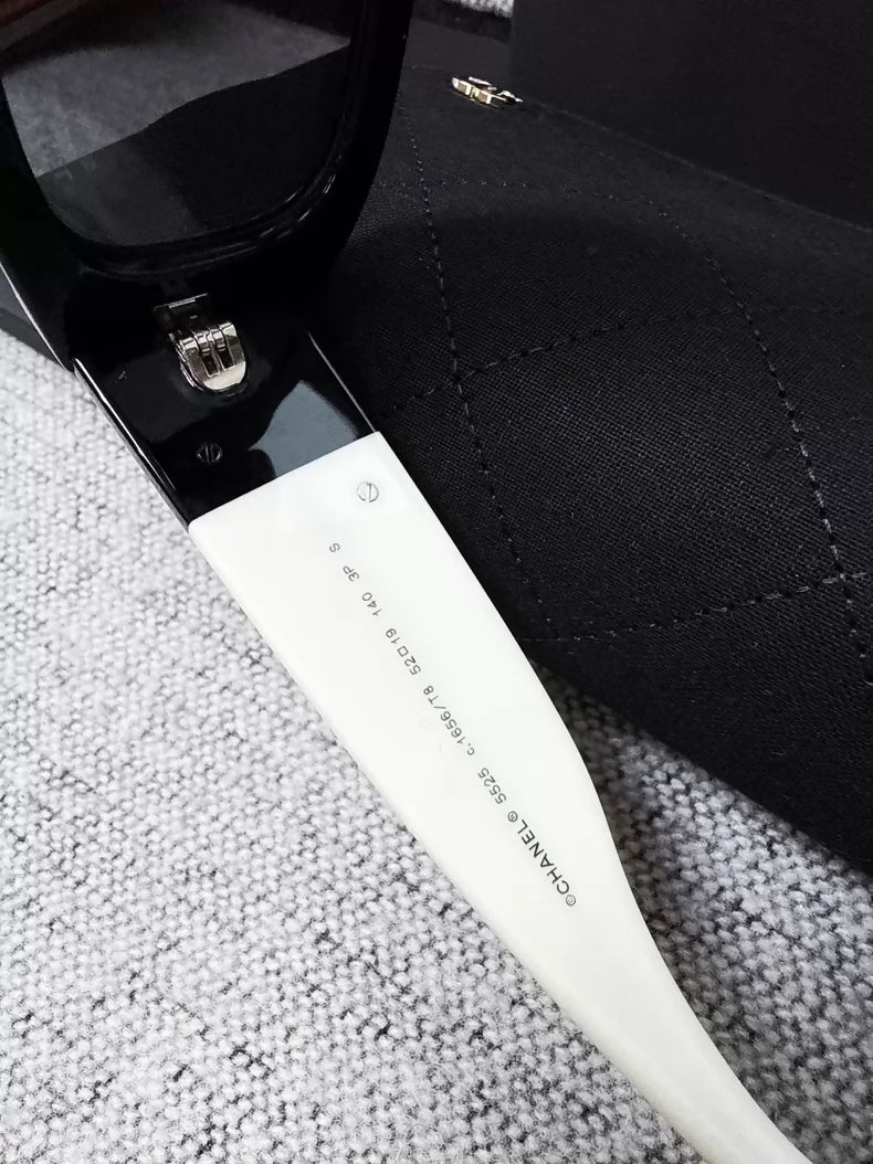 Chanel black and white double C sunglasses