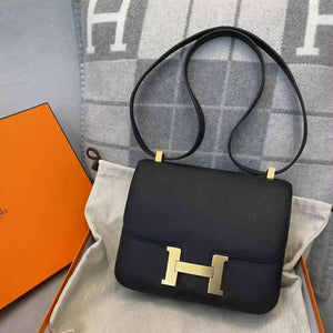 Hermes Constance 24 Black Epsom Leather Gold Hardware