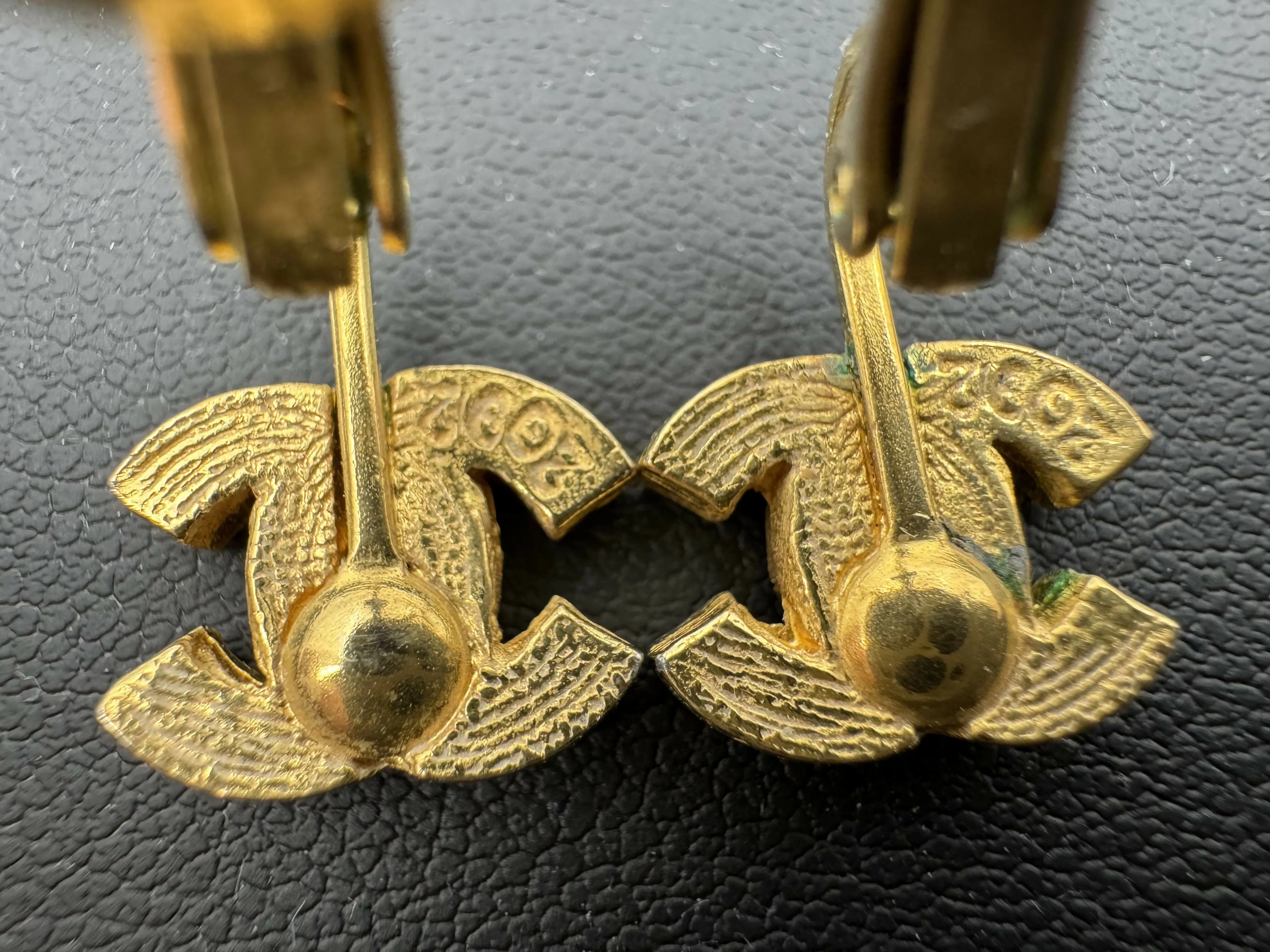 Chanel Vintage 71-80 Rhinestone & Gold-Plated Large CC Clip-on Earrings