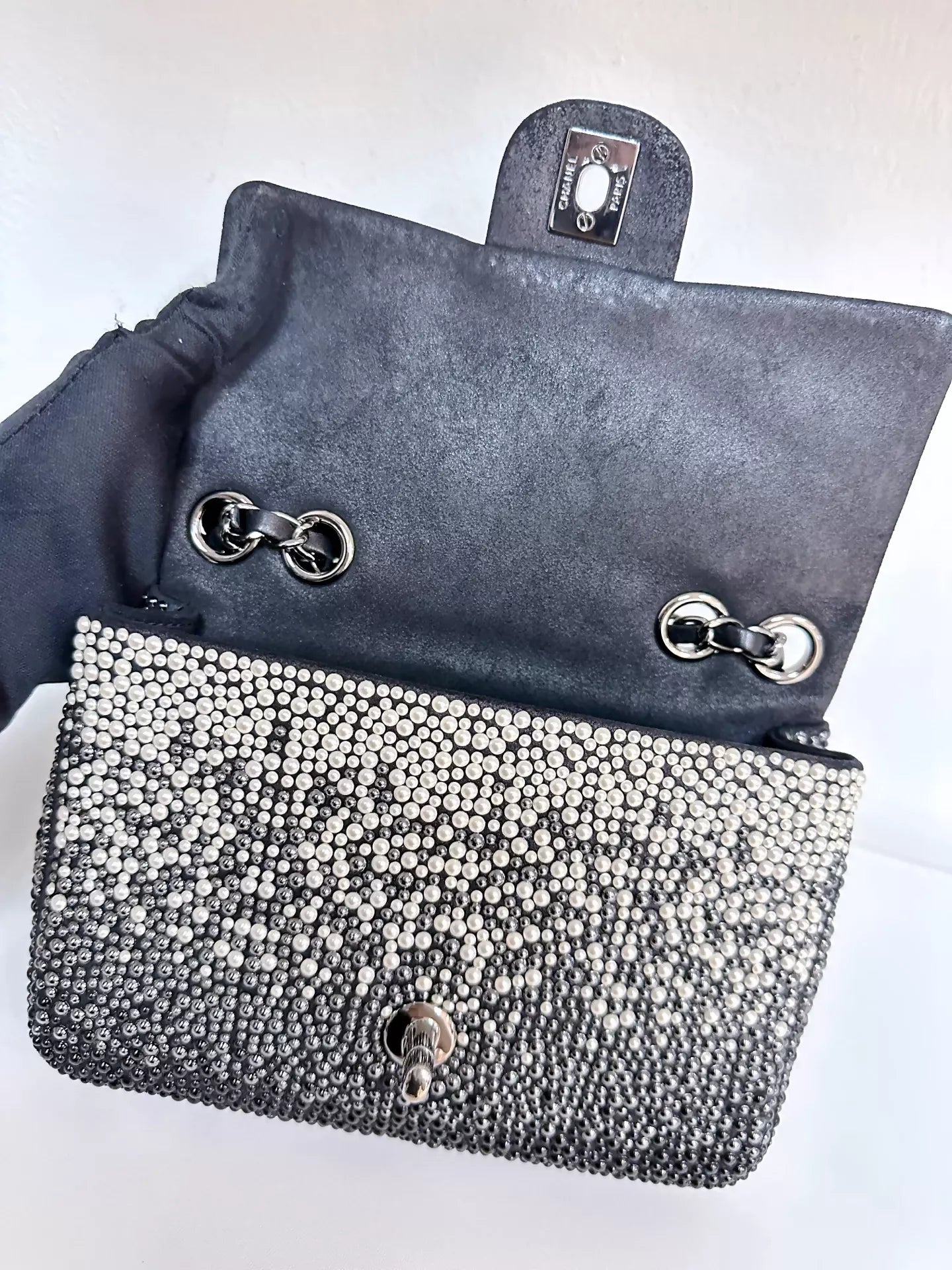 Chanel Pearls  Beads Mini Classic Single Flap Bag