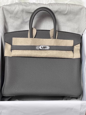 Hermes Birkin 25 0L Gris Meyer Togo Leather palladium hardware