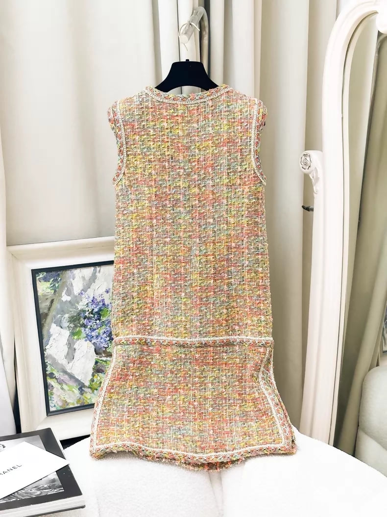 Chanel 14SS Colourful tweed dress