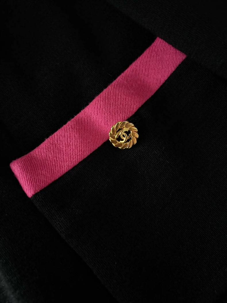 Vintage Chanel 95 Black and Pink Coat