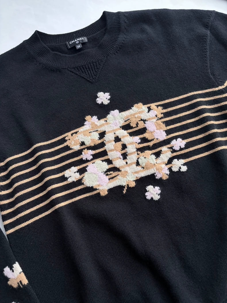 Chanel 24p Floral Cashmere Sweater