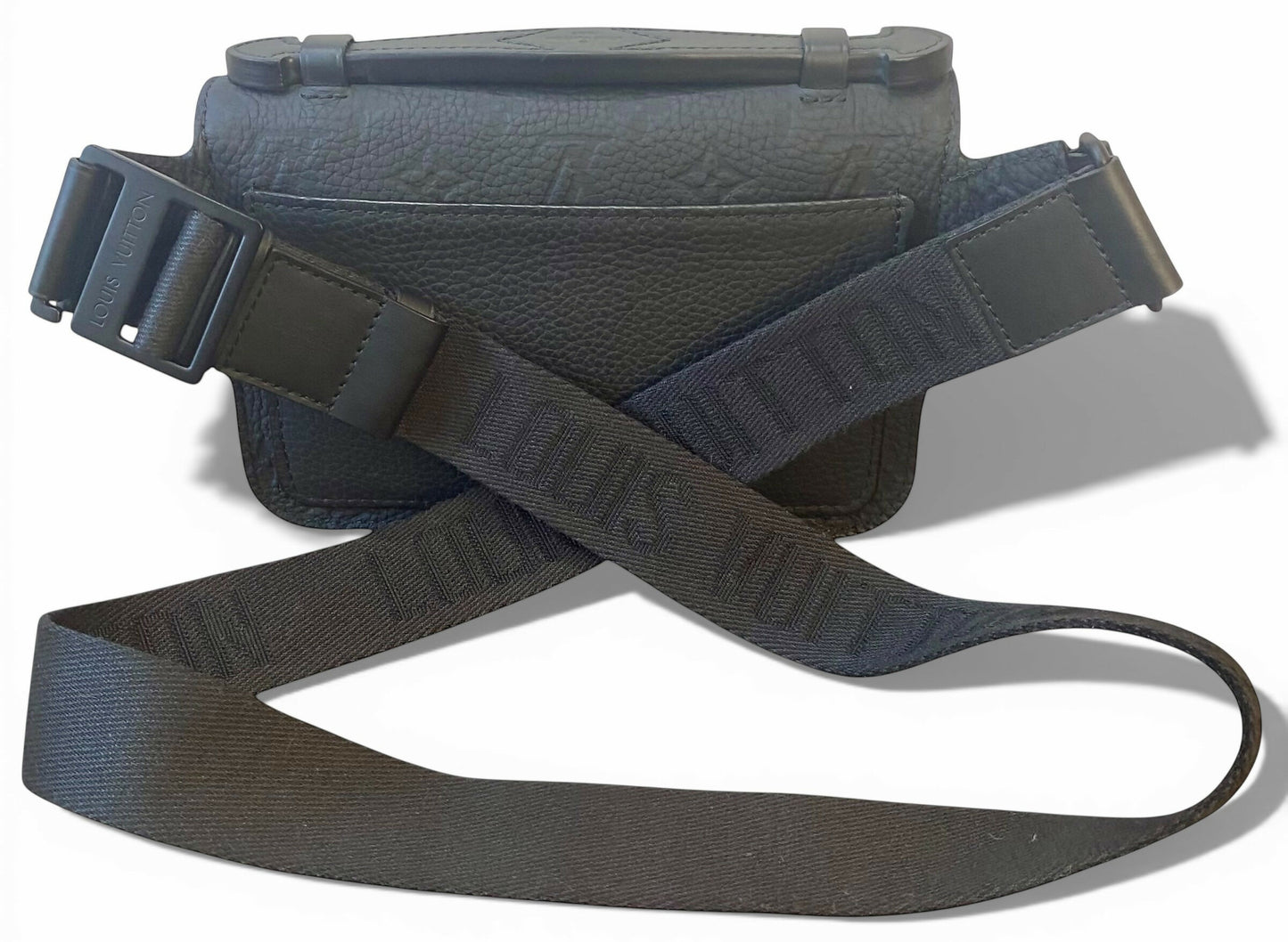 Louis Vuitton Matte Black Taurillon Monogram S Lock Sling Crossbody Waist Bag