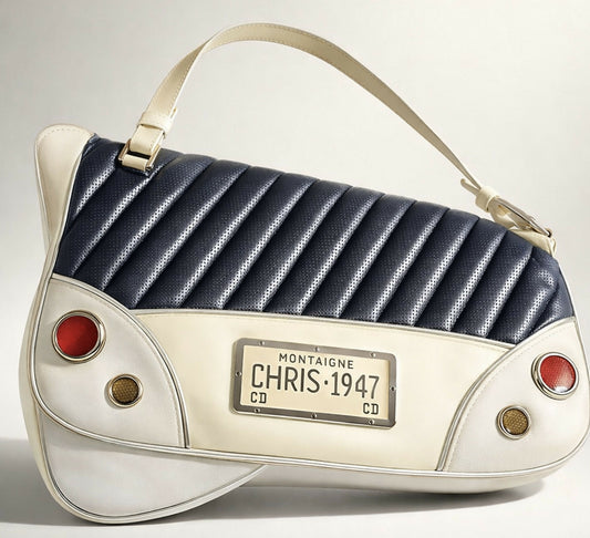 Ultra Rare Dior 2001 SS Cadillac Montaigne Saddle Bag Black White Red