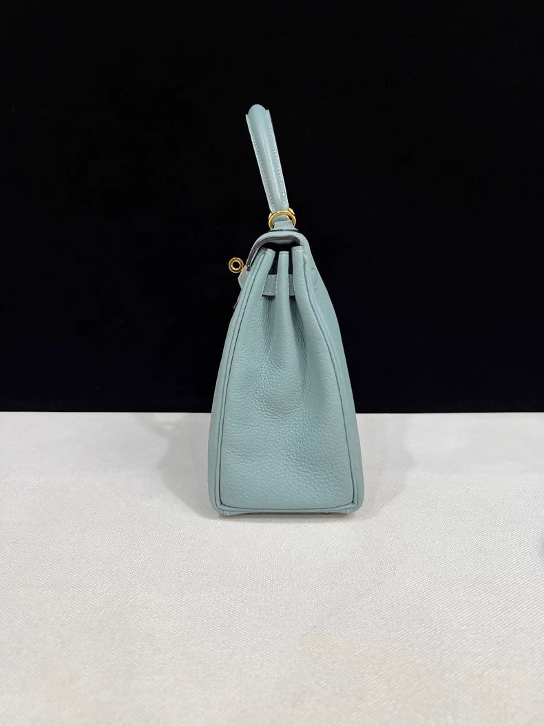 Hermes Kelly 25 sky blue Togo leather with gold hardware
